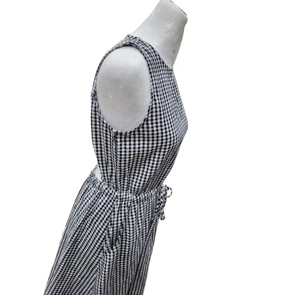 Loft Women's Gingham Midi Dress Size XS Crossover Back Pockets - Picture 15 of 16